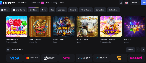 skycrown casino website rating